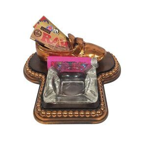 Vintage Bronze Baby Shoe Ashtray Etc. Unique 420 Gift!